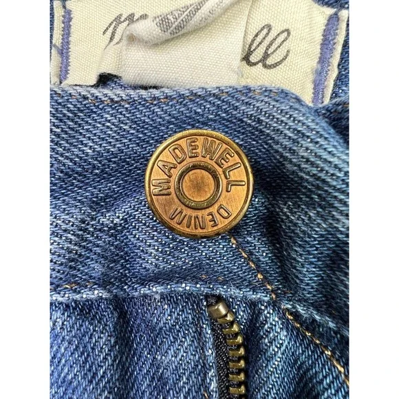 Madewell Baggy Straight Jeans Womens 24 Blue Medium Wash High Rise Relaxed Denim - Picture 5 of 16